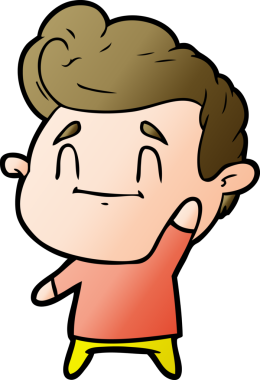 Bir insan tarafından çizilmiş mutlu çizgi film adamı.