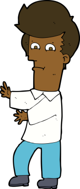 Bir insan tarafından çılgınca çizilmiş bir çizgi film karakteri.