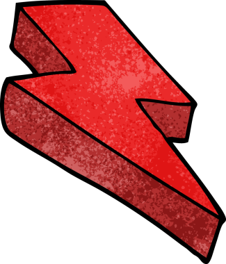 Bir insan tarafından çizilmiş karalama yıldırımı.