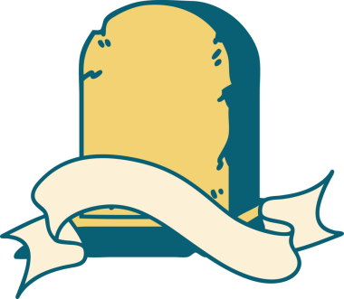 Bir insan tarafından çizilmiş mezar taşı dövmeli.