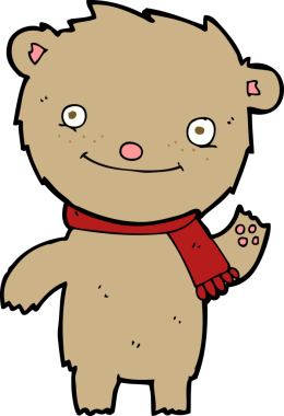 Bir insan tarafından çizilmiş sevimli oyuncak ayı.