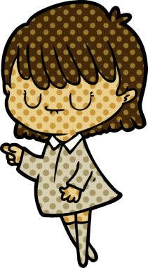 Bir insan tarafından çizilmiş karikatür kadın.