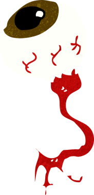 Bir insan tarafından çizilmiş iğrenç bir göz.