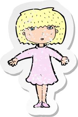 Bir insan tarafından çizilmiş bir karikatürün gerilimli çıkartması.