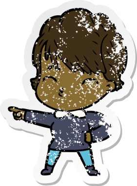 Bir insan tarafından çizilmiş bir karikatür kadının sıkıntılı çıkartması.