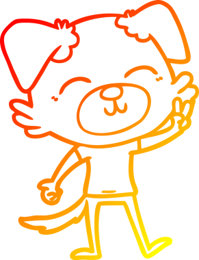 Bir insan tarafından çizilmiş çizgi film köpeğinin sıcak çizgi çizimi