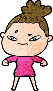 Bir insan tarafından çizilmiş karikatür kadın.