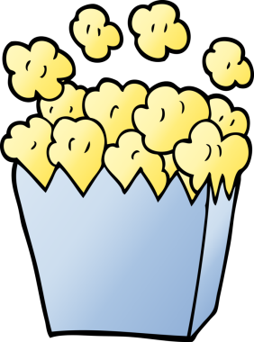 Bir insan tarafından çizilmiş karikatür patlamış mısır.