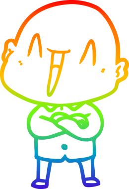 gökkuşağı gradyan çizimi mutlu bir çizgi kel adamın çizimi bir insan tarafından çizildi