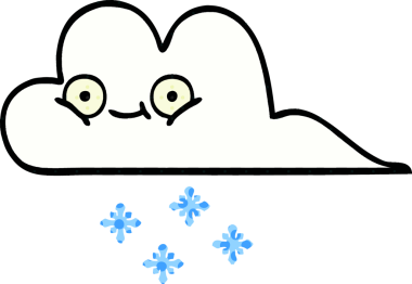 Bir insan tarafından çizilmiş bir kar bulutu çizgi filmi.