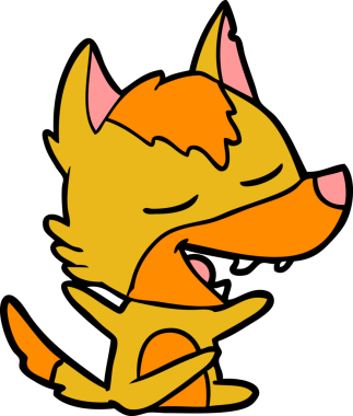 Bir insan tarafından çizilmiş tilki çizgi film karakteri