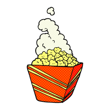 Bir insan tarafından çizilmiş taze patlamış mısır.