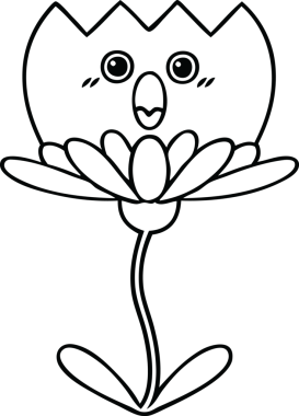 Bir insan tarafından çizilmiş bir çiçeğin çizgi çizimi