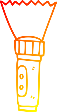 Bir insan tarafından çizilmiş çizgi film meşalesinin sıcak gradyan çizimi