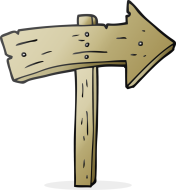 Bir insan tarafından çizilmiş serbest çizim ahşap ok