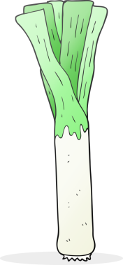 Bir insan tarafından çizilmiş el yazması pırasa karikatür