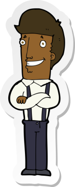 Bir insan tarafından çizilmiş gururlu bir adamın çıkartması.