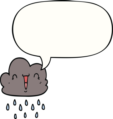 bir insan tarafından çizilmiş konuşma balonlu karikatür fırtına bulutu