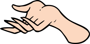 Bir insan tarafından çizilmiş çizgi film eli.