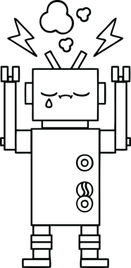 Bir insan tarafından çizilmiş robot çizimi