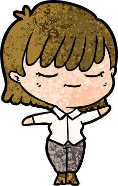 Bir insan tarafından çizilmiş karikatür kadın.