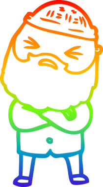 Bir insan tarafından çizilmiş sakallı bir karikatür çizimi.