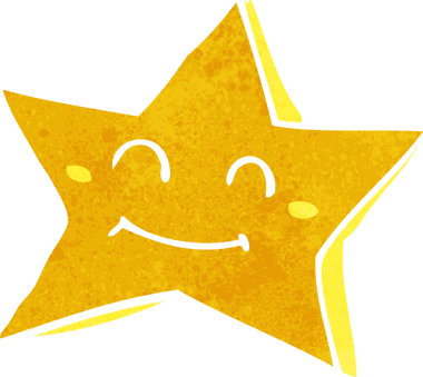 bir insan tarafından çizilmiş mutlu bir yıldız karakteri