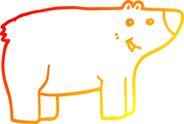 Bir insan tarafından çizilen çizgi film ayısının sıcak çizgi çizimi