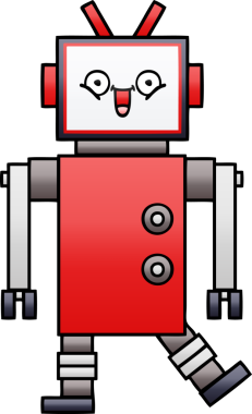 Bir insan tarafından çizilmiş bir robotun gölgelenmiş çizimi