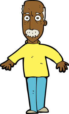 Çizgi film bir insan tarafından çizilmiş yaşlı bir adamı rahatsız ediyor.