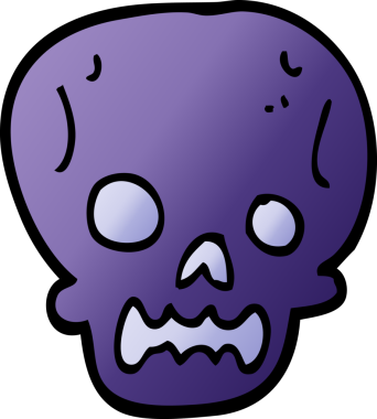 Bir insan tarafından çizilmiş cadılar bayramı kafatası karalaması.