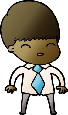 Bir insan tarafından çizilmiş mutlu çizgi film çocuğu.