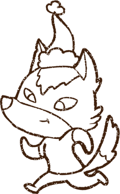 Bir insan tarafından çizilmiş Noel Köpeği Kömürü