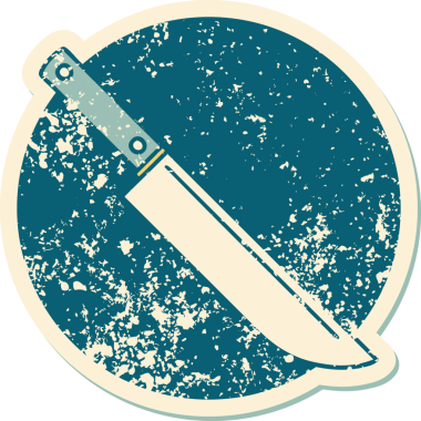 Bir insan tarafından çizilmiş bir bıçağın sembolik dövmesi.