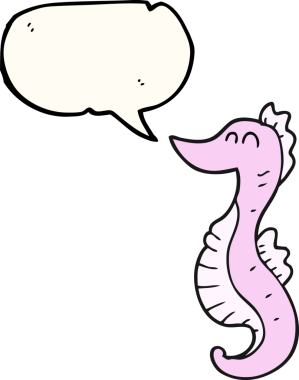 Bir insan tarafından çizilmiş serbest konuşma balonu karikatürü denizatı