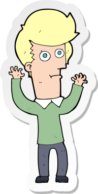 Bir insan tarafından çizilmiş bir karikatür çıkartması.