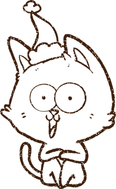 Noel Kedi Kömürü Bir insan tarafından çizilmiş