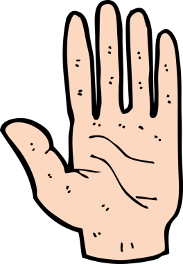 Bir insan tarafından çizilmiş çizgi film eli.