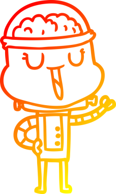 Bir insan tarafından çizilmiş mutlu bir çizgi robot çizimi