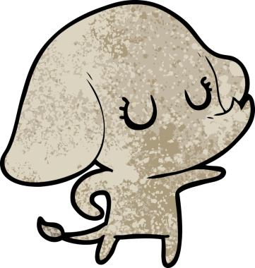 Bir insan tarafından çizilmiş şirin bir fil.