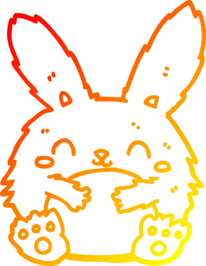 Bir insan tarafından çizilmiş sevimli bir tavşan çizimi.