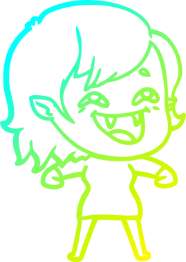 Bir insan tarafından çizilmiş gülen vampir kız çizgi filmi.