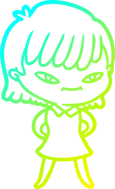 Bir insan tarafından çizilmiş bir karikatür kadın çizimi.