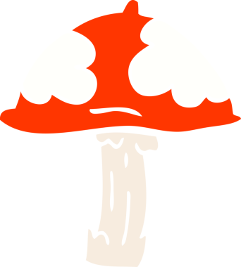 Bir insan tarafından çizilmiş zehirli zehirli mantar çizimi.