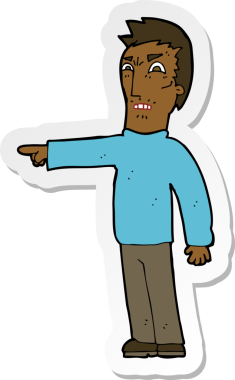 Bir insan tarafından çizilmiş kızgın bir adamın çıkartması.