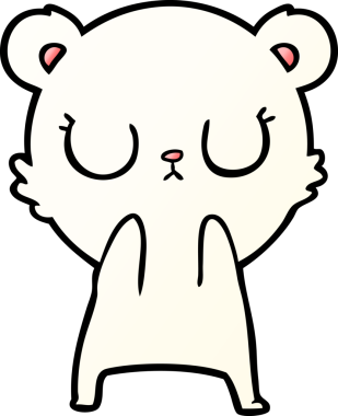 Bir insan tarafından çizilmiş barışçıl karikatür kutup ayısı