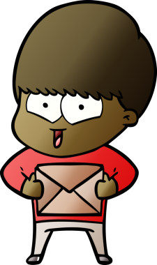 Bir insan tarafından çizilmiş mutlu çocuk çizgi filmi.