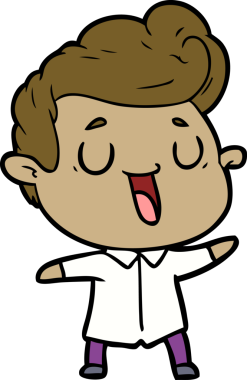 Bir insan tarafından çizilmiş mutlu çizgi film adamı.