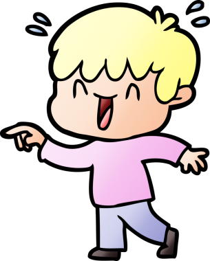 Bir insan tarafından çizilmiş gülen çocuk.