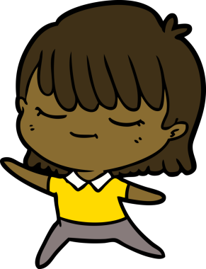 Bir insan tarafından çizilmiş karikatür kadın.